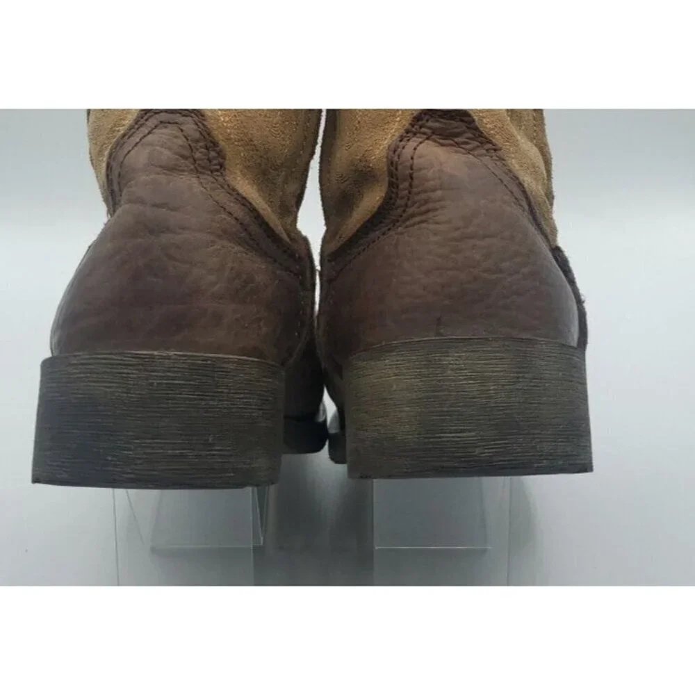 LAREDO Youth Little Prowler Size 13 .5 D Dark Brown / Tan Boots Square Toe
